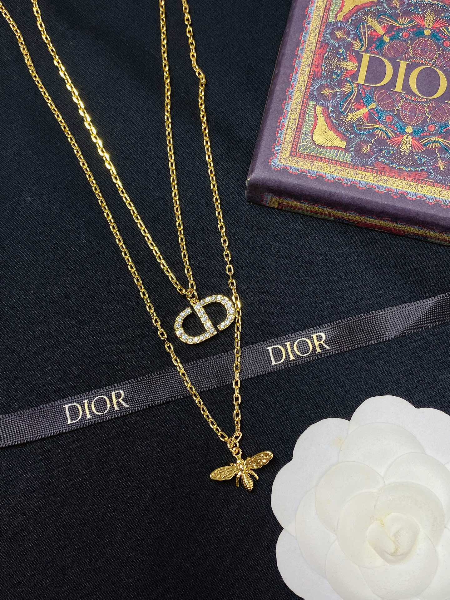 Bee crystal necklace
