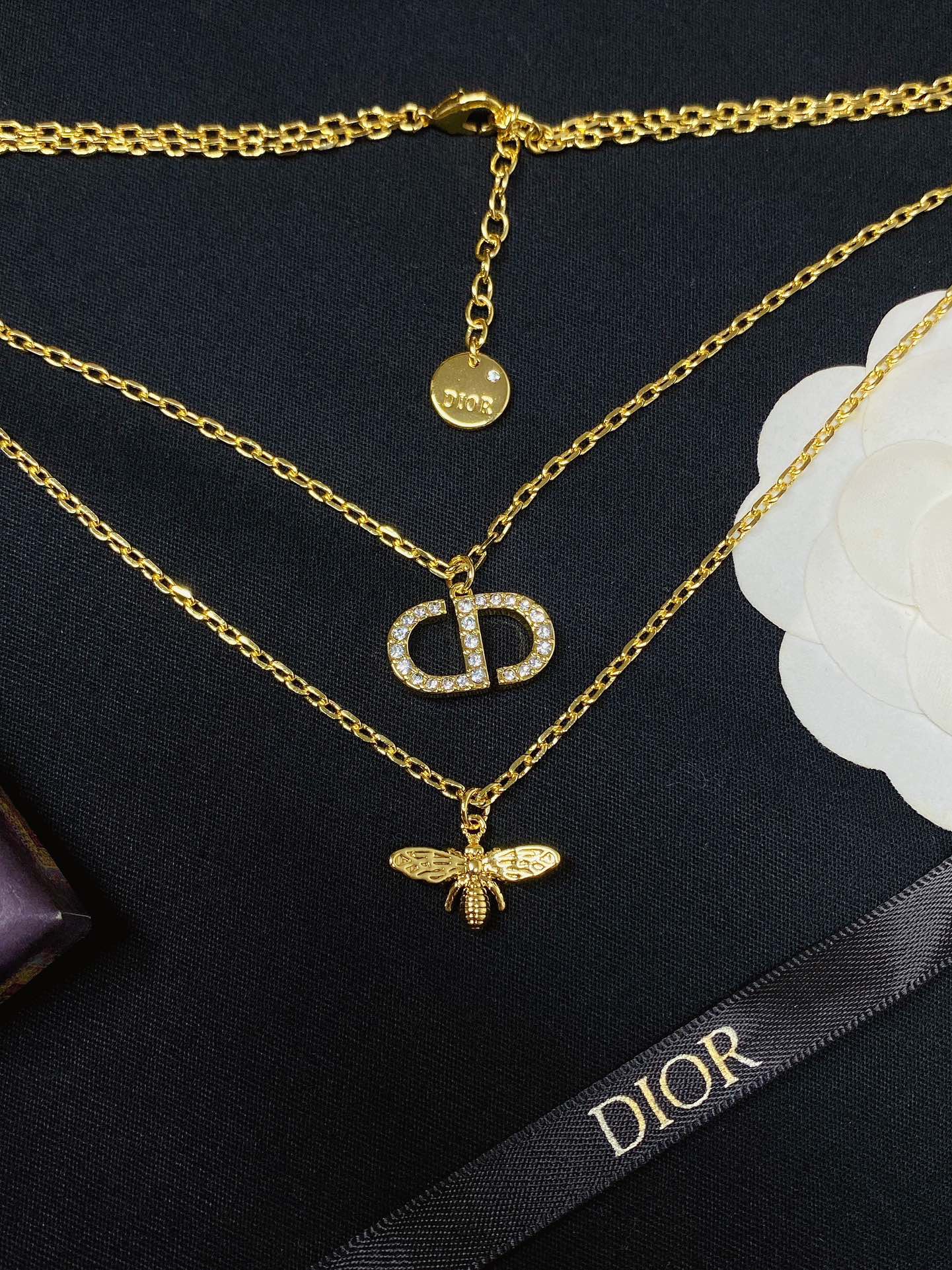 Bee crystal necklace