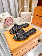 Colorful Printed Flat Slippers