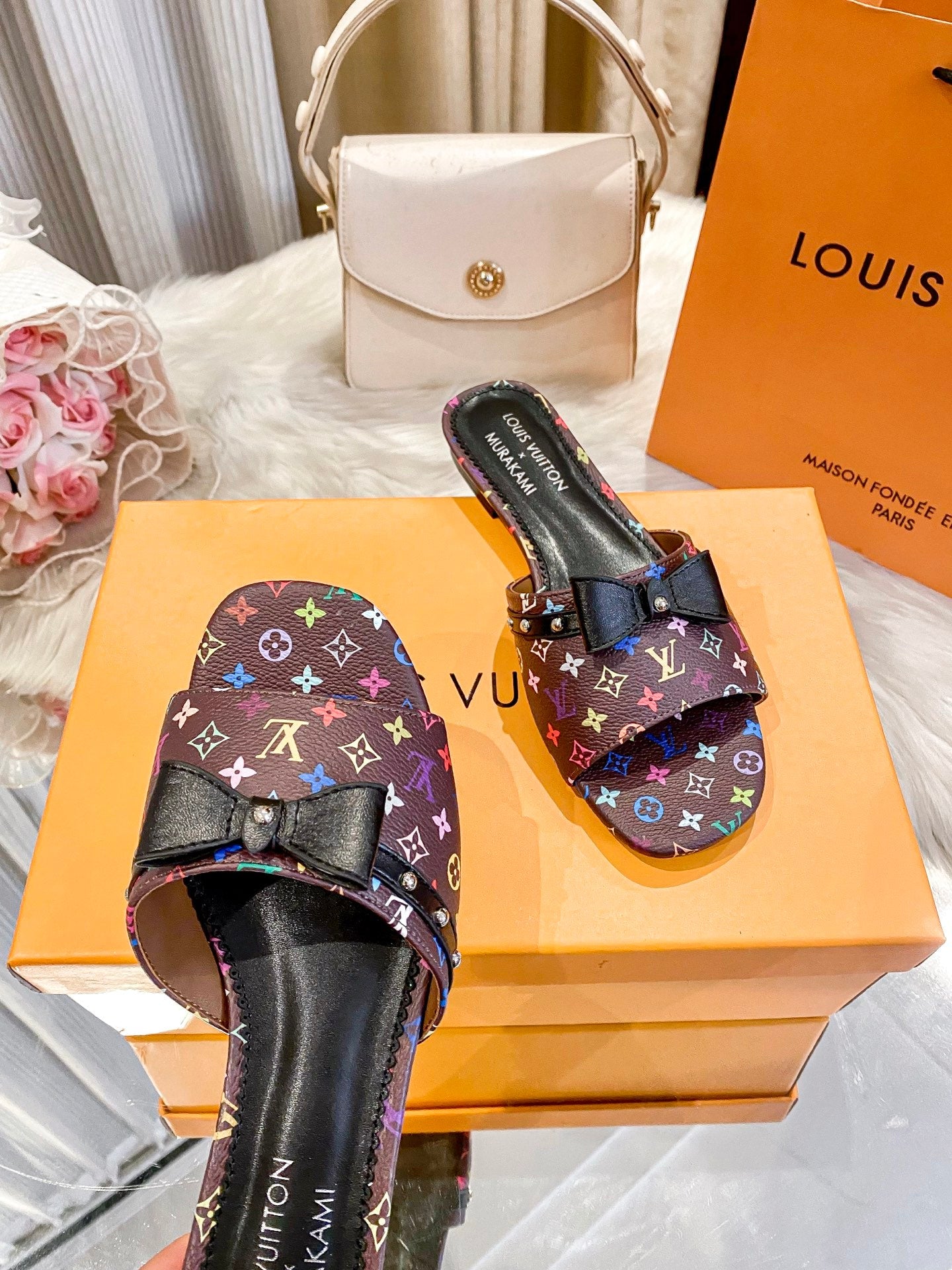 Colorful Printed Flat Slippers