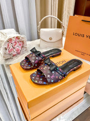 Colorful Printed Flat Slippers