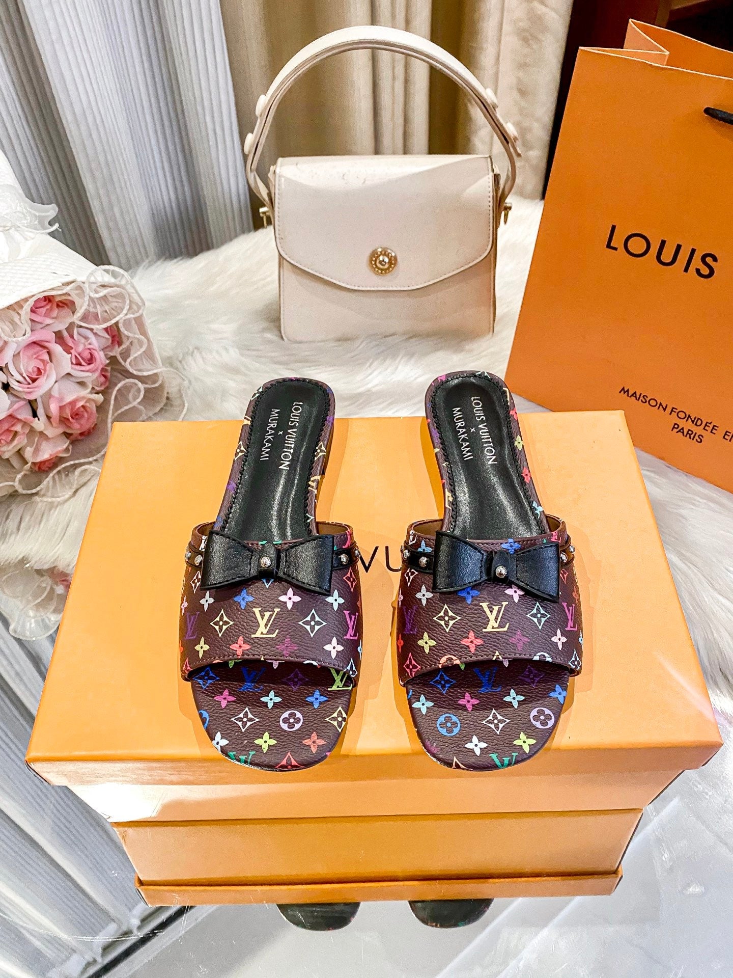 Colorful Printed Flat Slippers