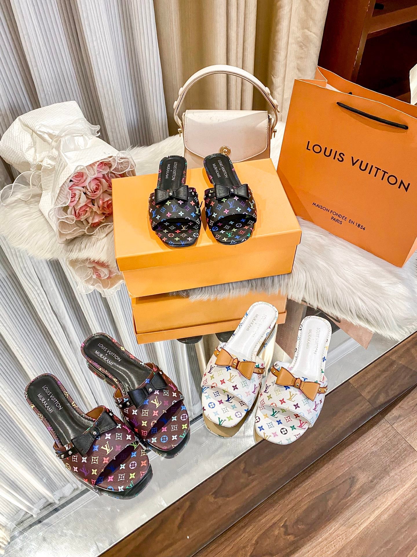 Colorful Printed Flat Slippers