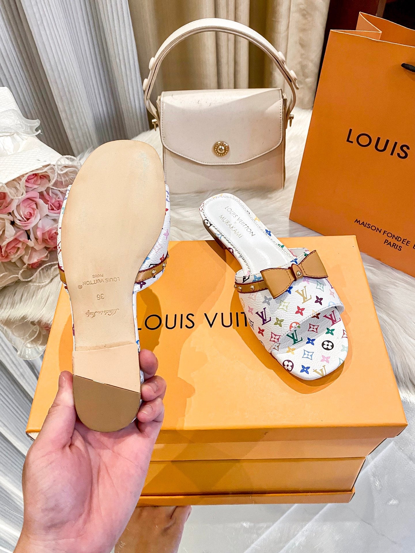 Colorful Printed Flat Slippers