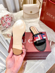 Striped Flat Slippers