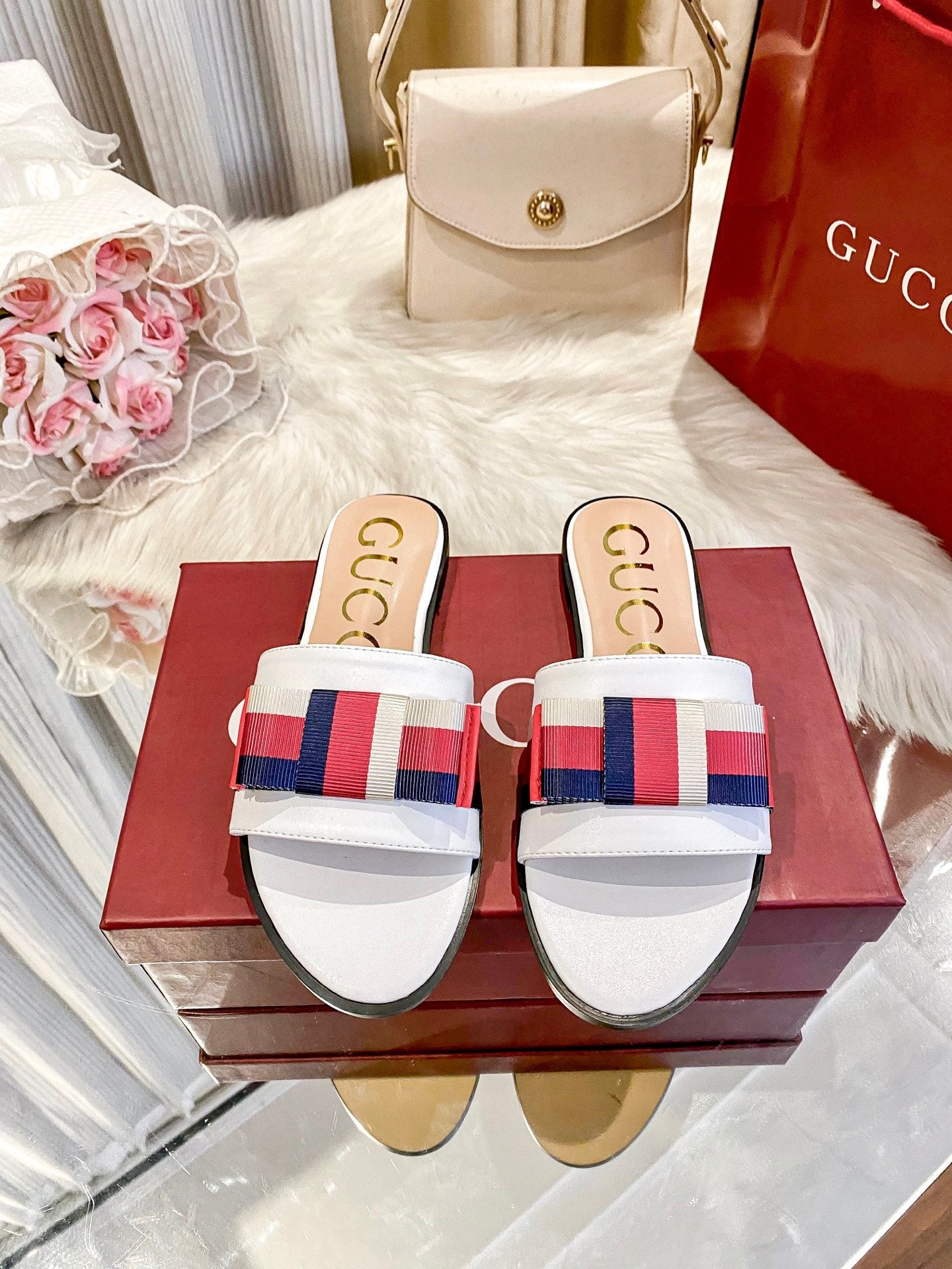 Striped Flat Slippers