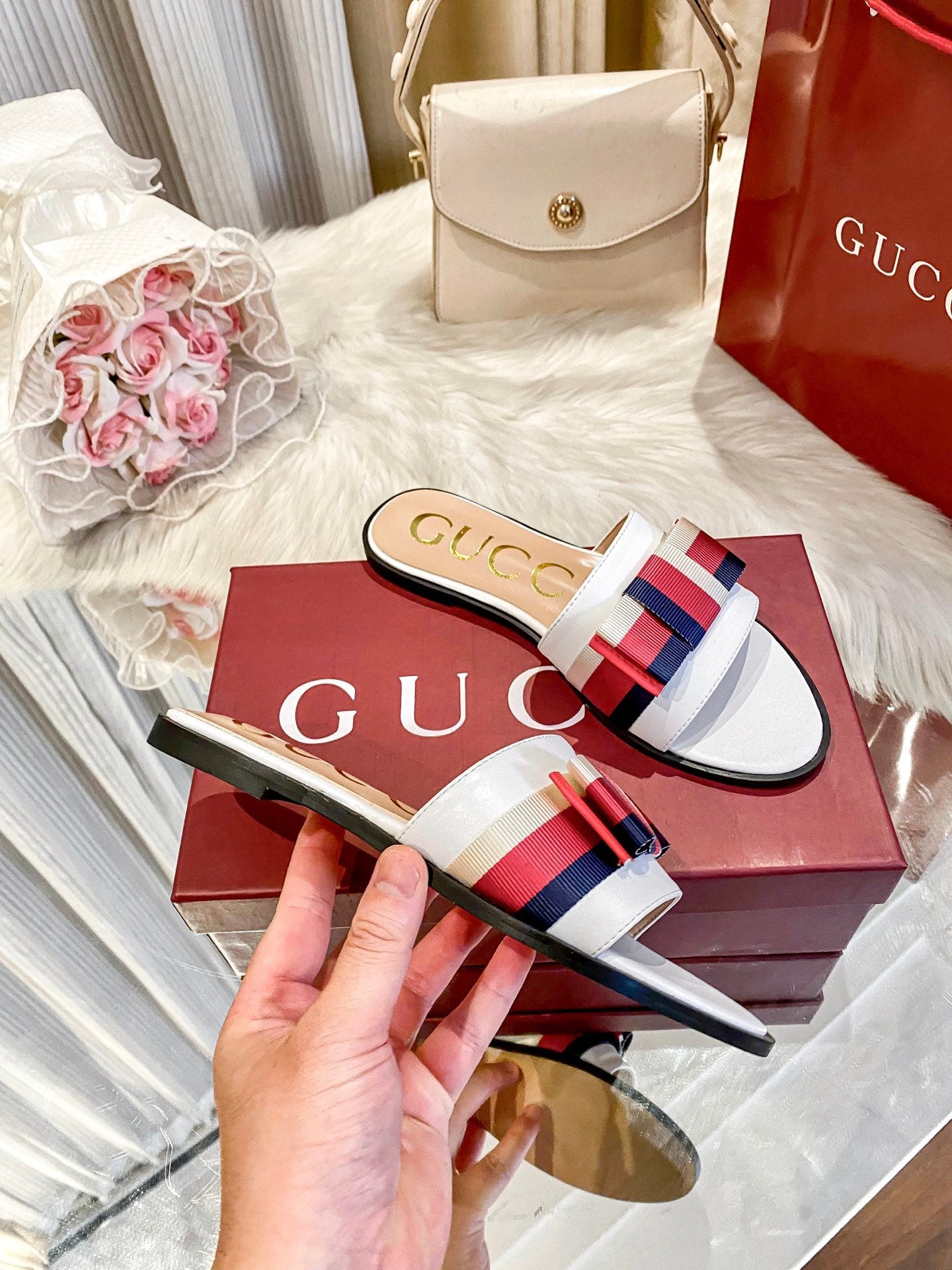 Striped Flat Slippers