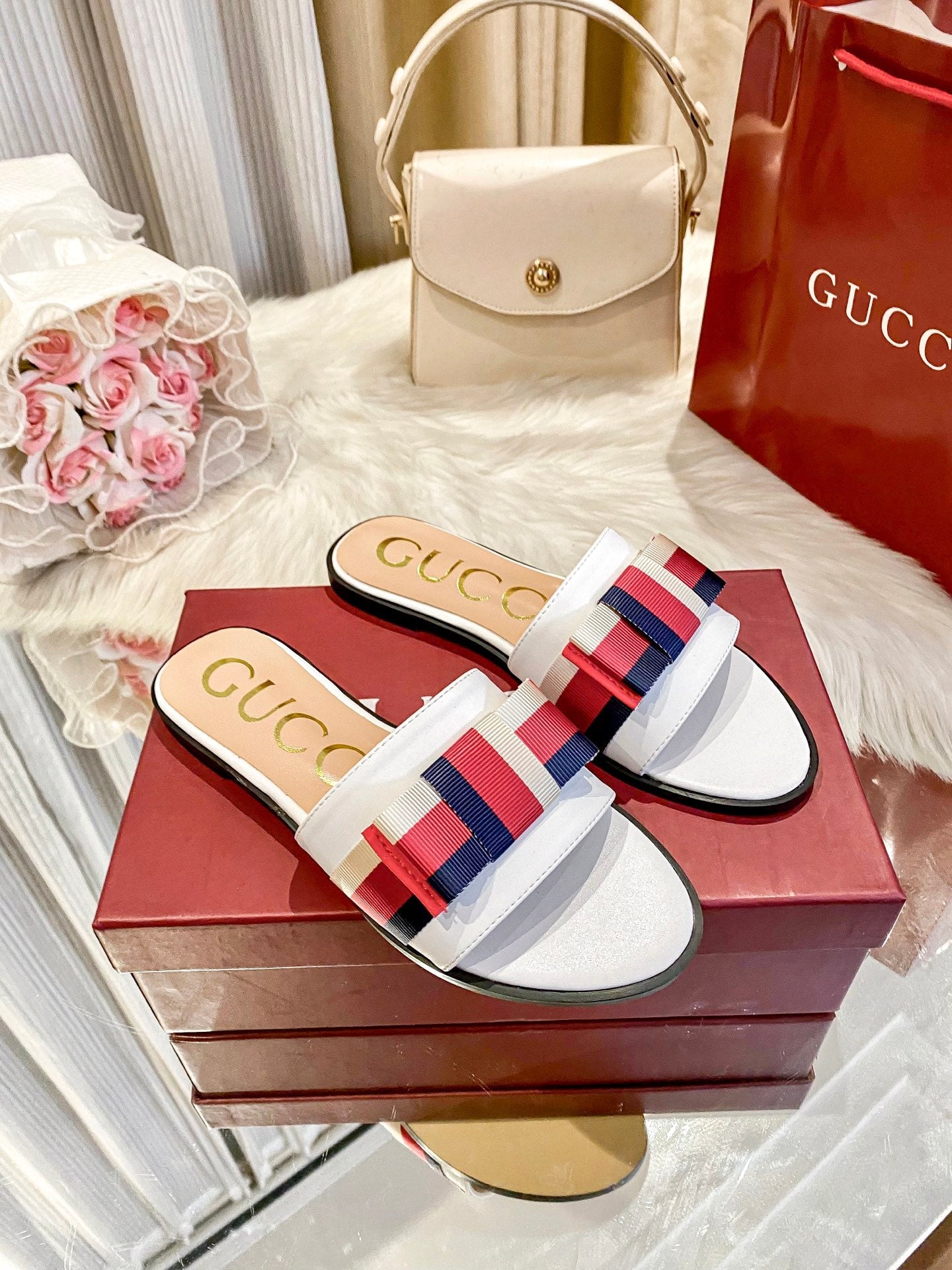 Striped Flat Slippers