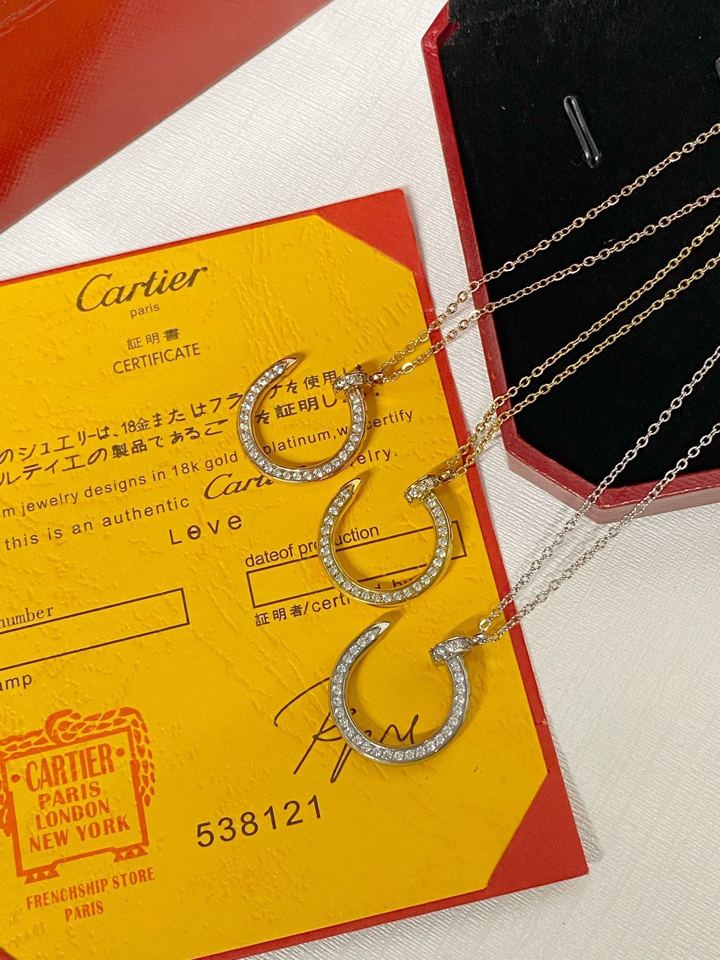 Diamond nail pendant necklace