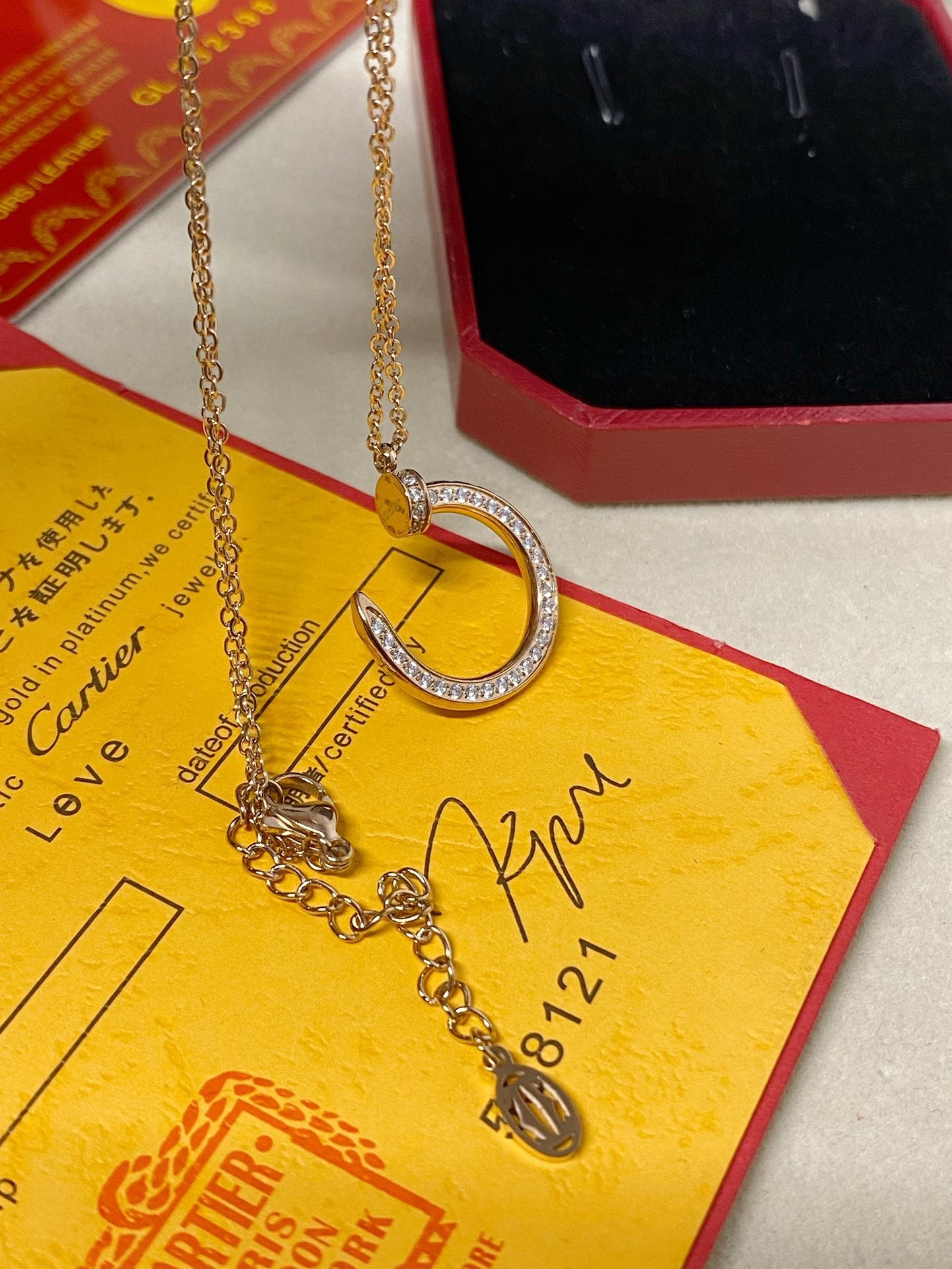 Diamond nail pendant necklace