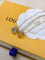 Diamond hoop pendant necklace