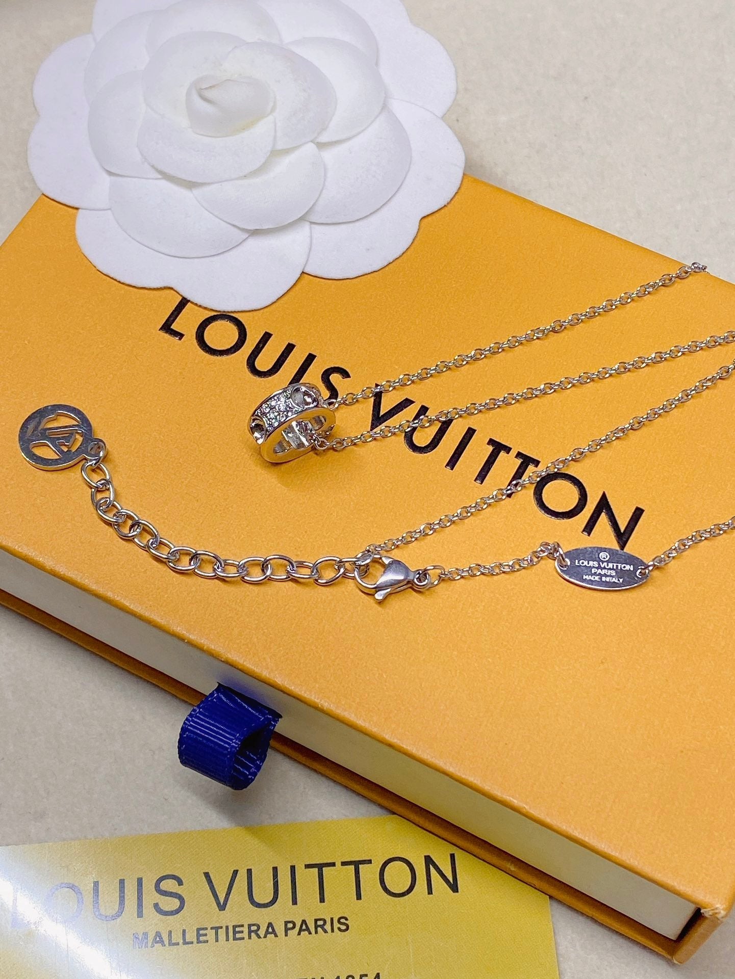 Diamond hoop pendant necklace