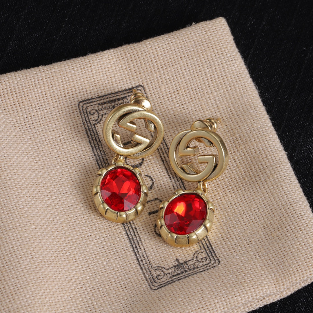 Vintage Red Crystal Jewelry Set