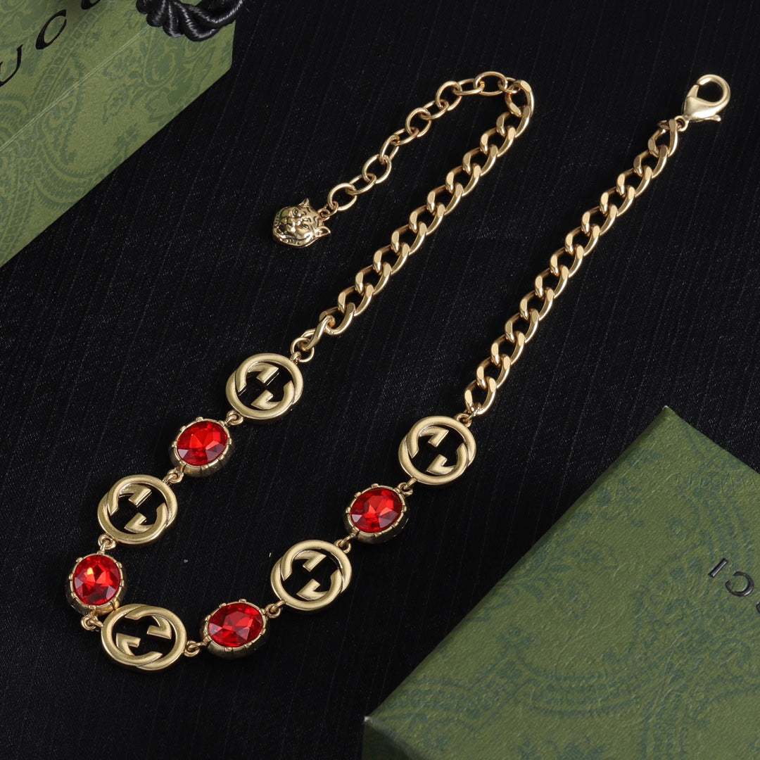 Vintage Red Crystal Jewelry Set