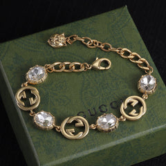 Vintage White Crystal Jewelry Set