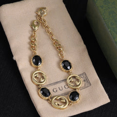 Vintage Black Crystal Jewelry Set