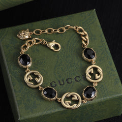 Vintage Black Crystal Jewelry Set
