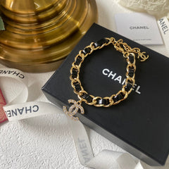 Denim leather bracelet