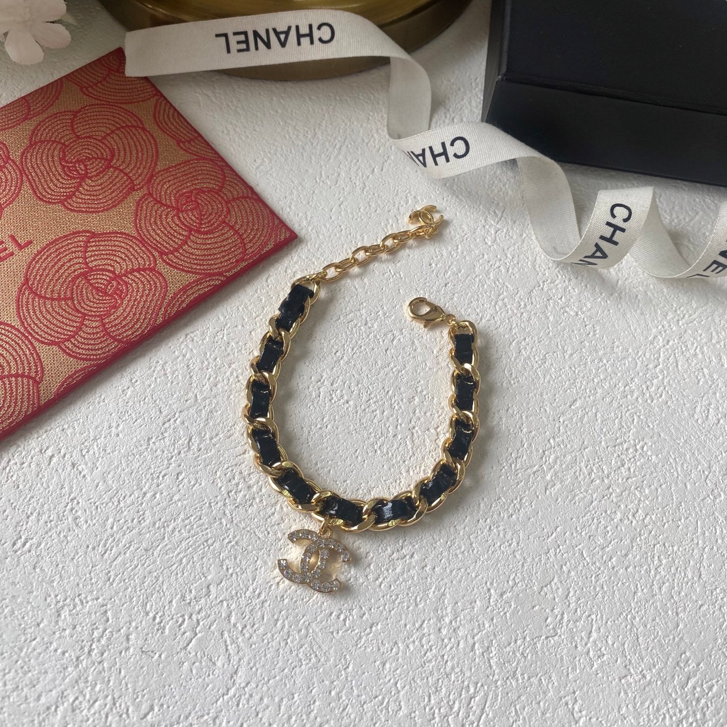 Denim leather bracelet