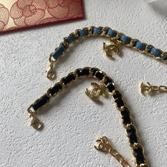 Denim leather bracelet