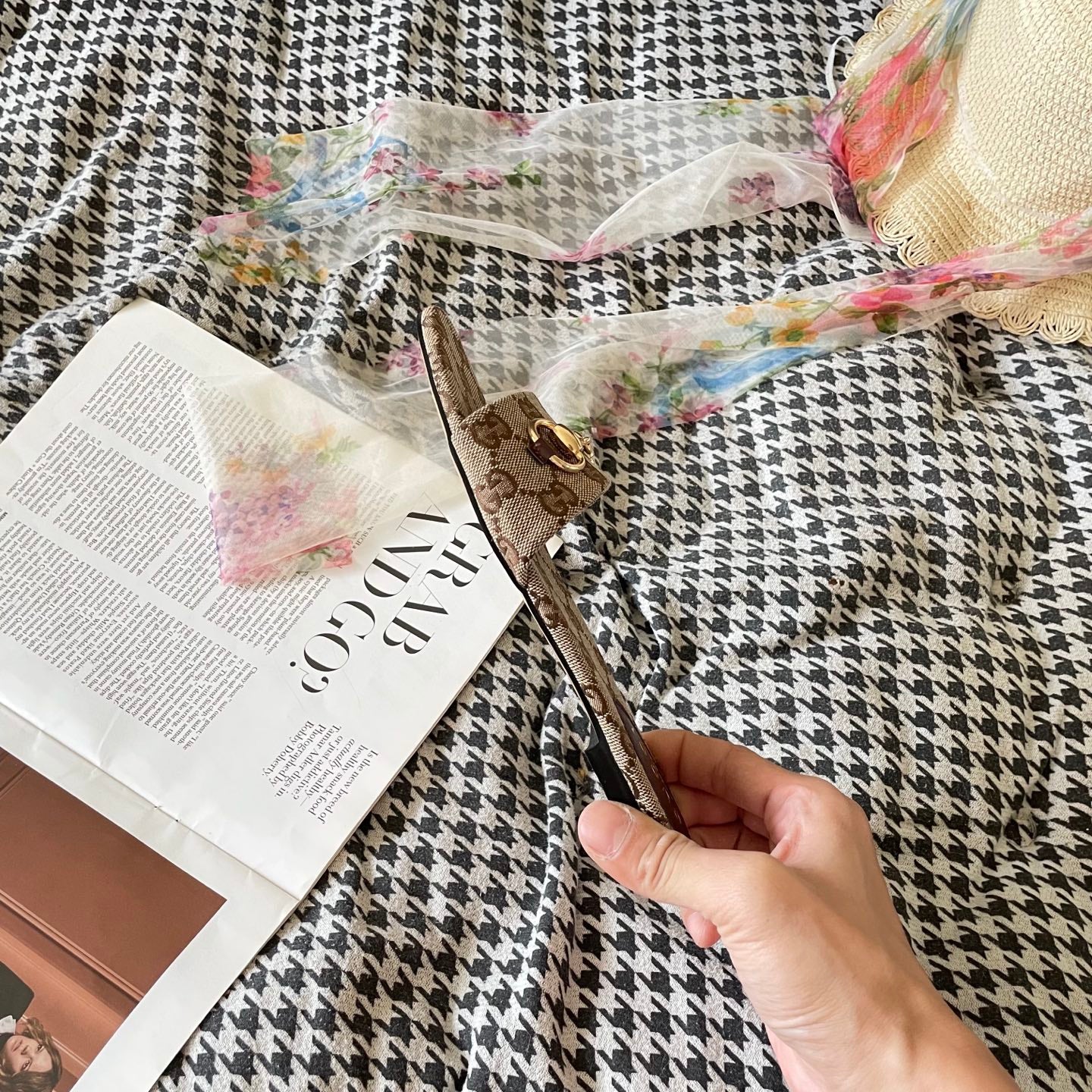Printed Canvas Flat Slippers