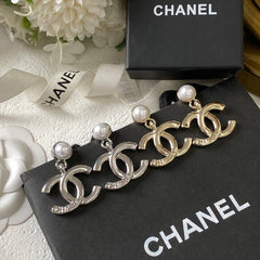 2-Color Pearl Fashion Earrings