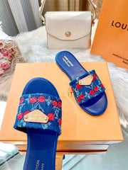 5-color cherry print slippers