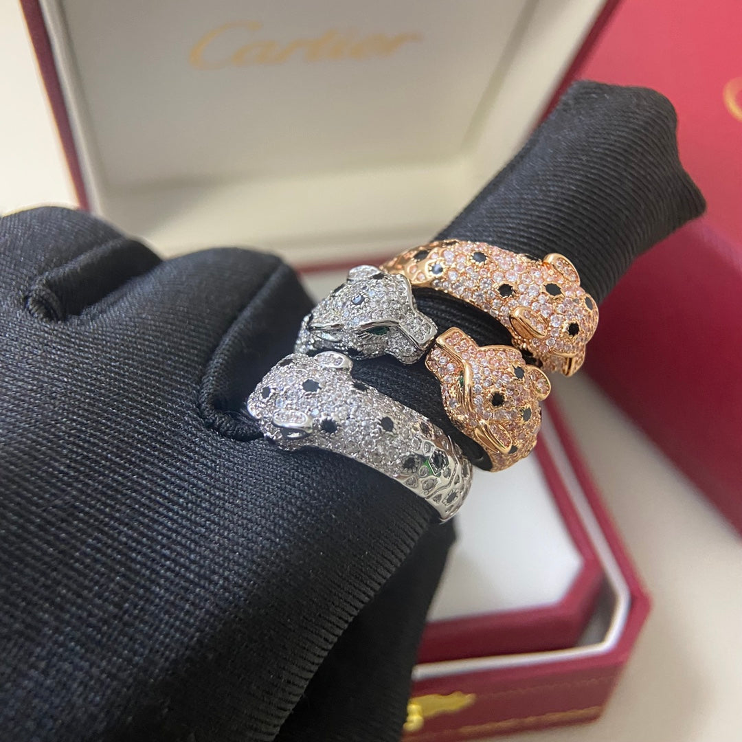 Full Diamond Fashion Leopard Ring