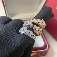 Full Diamond Fashion Leopard Ring