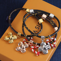 Doll Xmas Candy cane heart charm Bracelet
