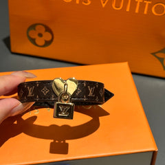 Heart lock leather bracelet
