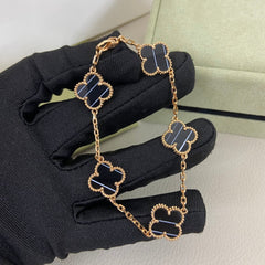 Black Jade Five-Flower Bracelet