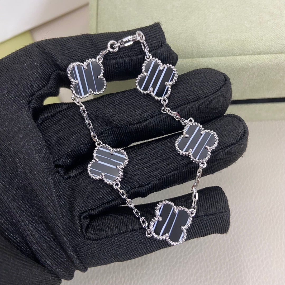Black Jade Five-Flower Bracelet