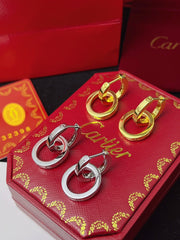 Double-loop classic stud earrings