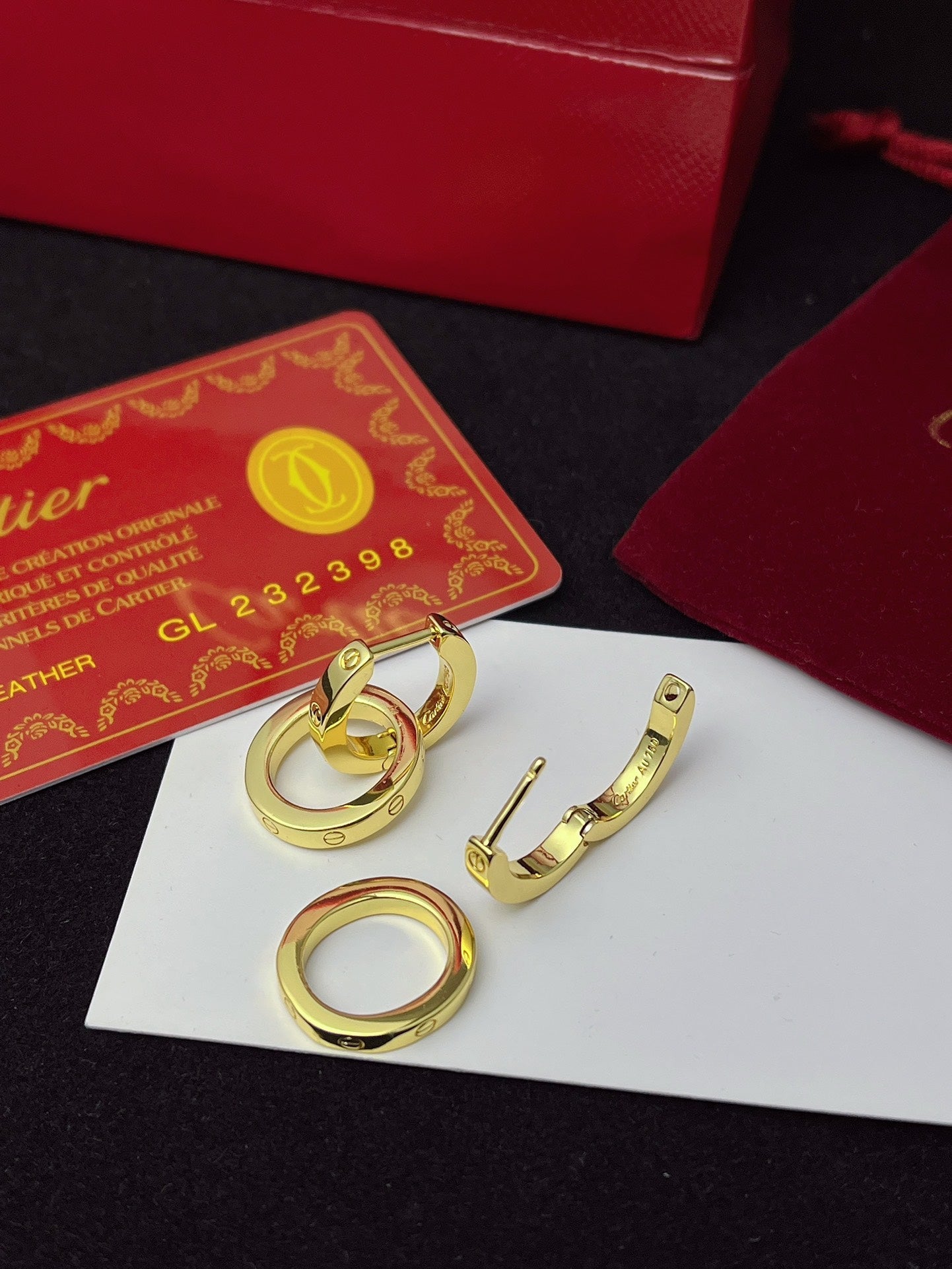 Double-loop classic stud earrings