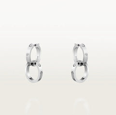 Double-loop classic stud earrings