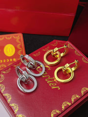 Double-loop classic stud earrings