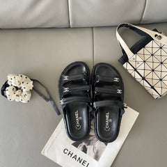 Diamond Buckle Platform Slippers