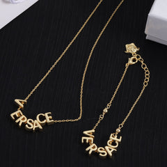 Fashionable letter pendant bracelet + necklace