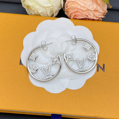 Floral Diamond Hollow Earrings