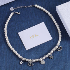 Elegant Silver Charms Pearl Bracelet & Necklace