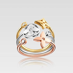 3-round flower ring