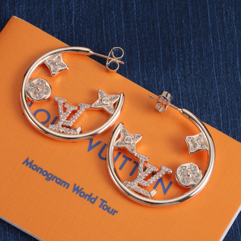 Floral Diamond Hollow Earrings