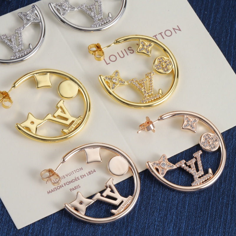 Floral Diamond Hollow Earrings