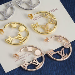 Floral Diamond Hollow Earrings