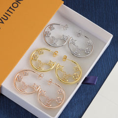 Floral Diamond Hollow Earrings