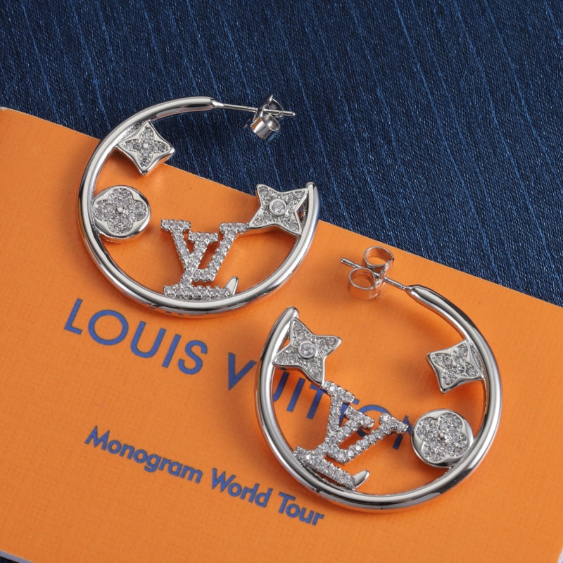 Floral Diamond Hollow Earrings