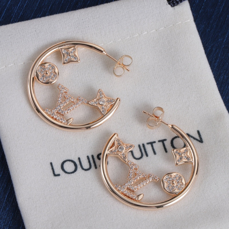 Floral Diamond Hollow Earrings
