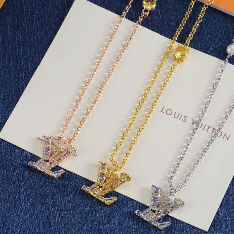 Colorful Diamond Crystal Necklace
