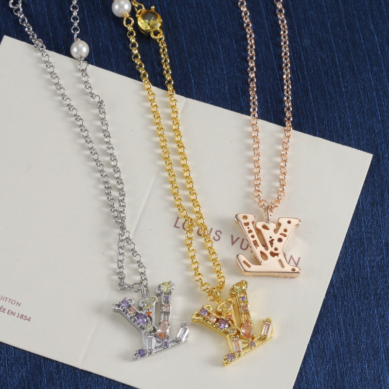 Colorful Diamond Crystal Necklace